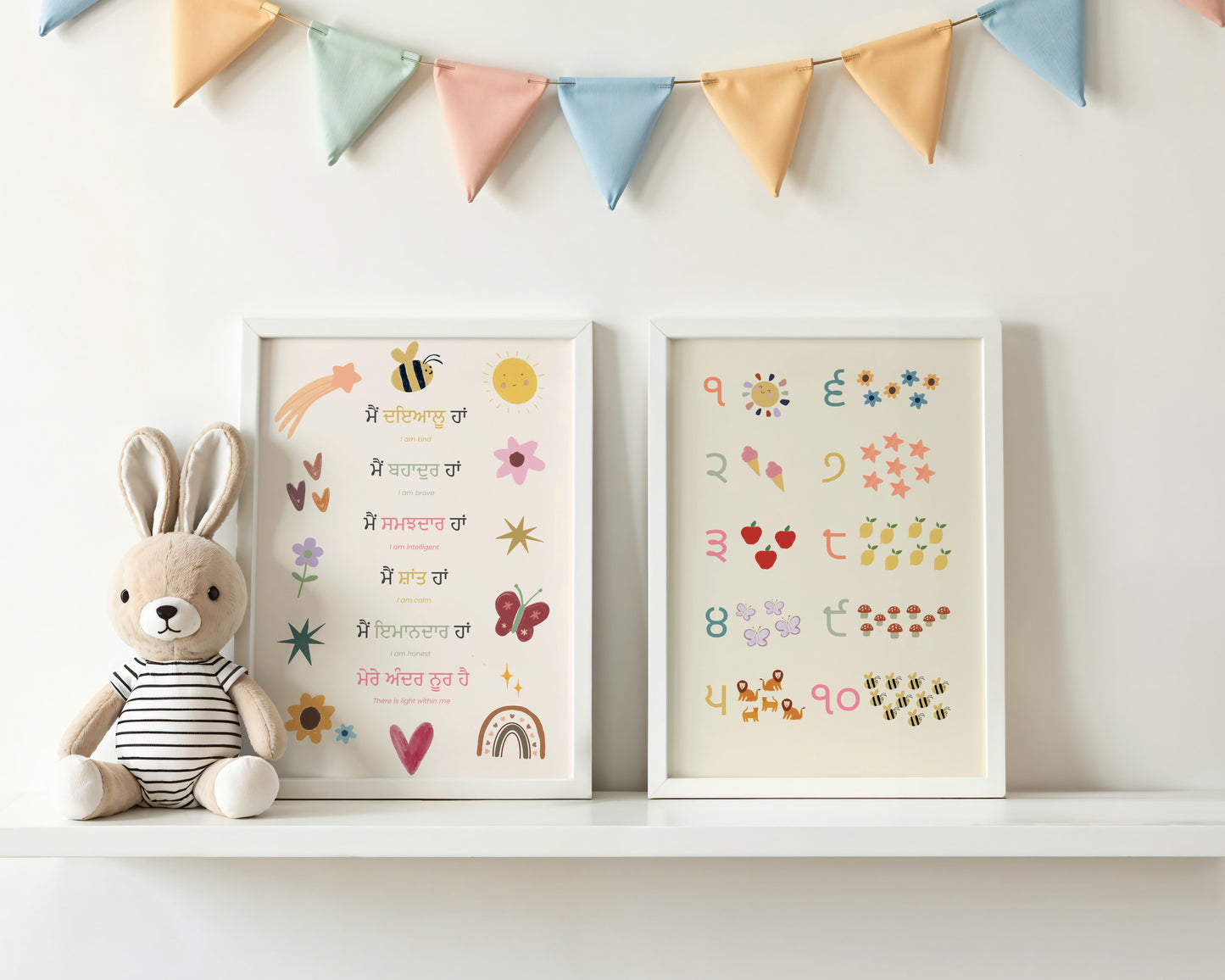 Illustrated Panjabi Numbers Print