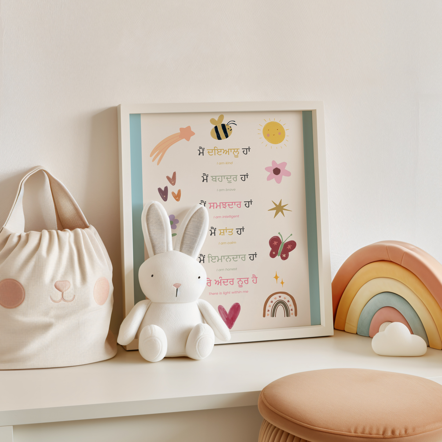 Illustrated Panjabi Affirmations Print