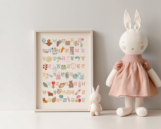 Illustrated Panjabi Alphabet Print
